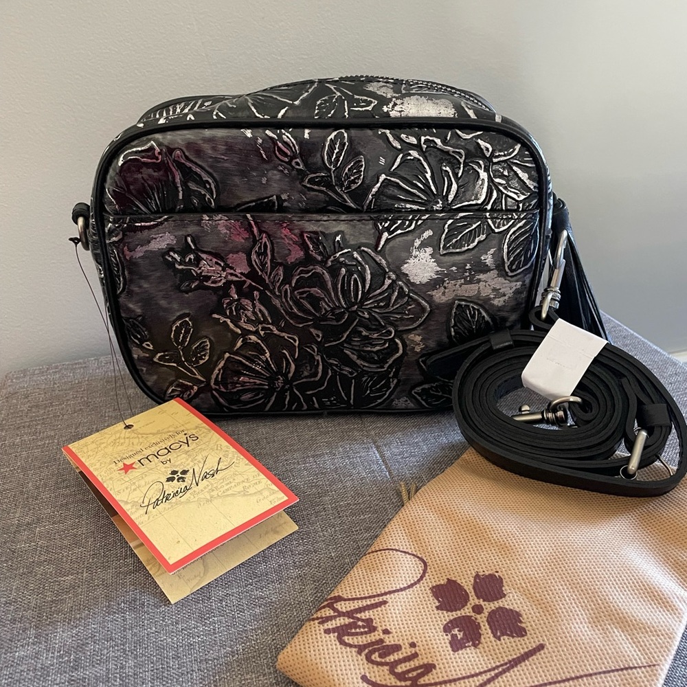 Patricia Nash Josie Black Crossbody Bag || NWT
